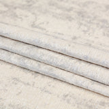 Cream Polyester Chenille with Metallic Silver Foil