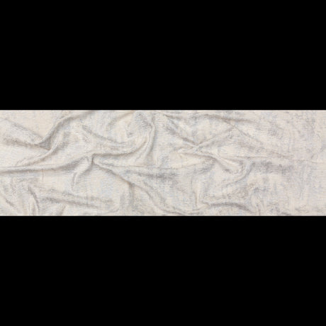 Cream Polyester Chenille with Metallic Silver Foil