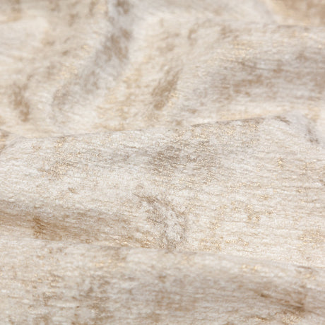 White Polyester Chenille with Metallic Champagne Foil
