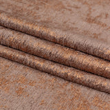 Brown Polyester Chenille with Metallic Bronze Foil
