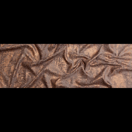 Brown Polyester Chenille with Metallic Bronze Foil