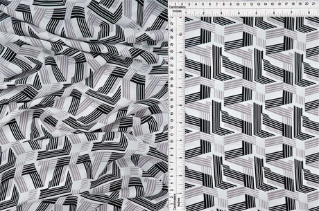 Wool Dobby Geometric Print Fabric