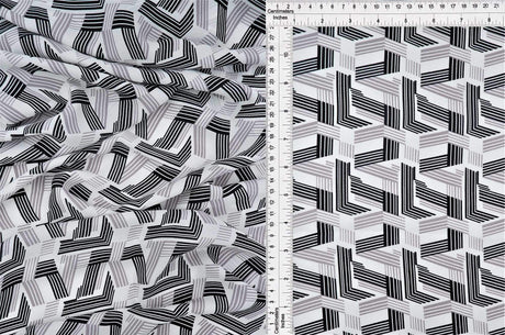 1 Yard Wool Dobby Geo Print Fabric, 57/58? Wide 100% Polyester