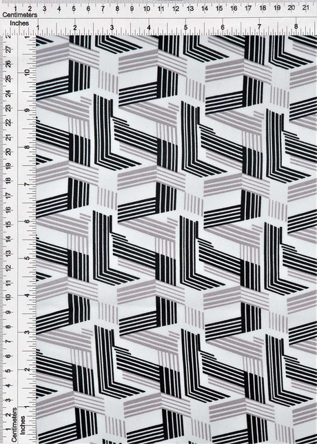 Wool Dobby Geometric Print Fabric