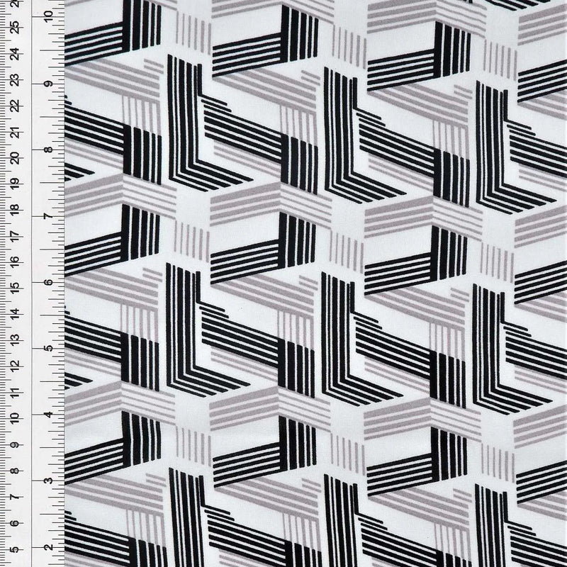 1 Yard Wool Dobby Geo Print Fabric, 57/58'' Wide 100% Polyester