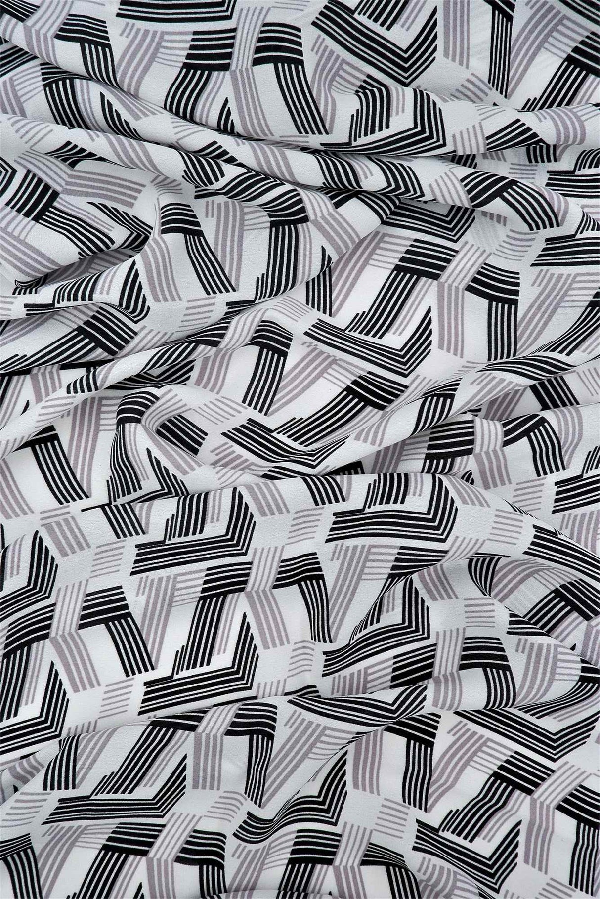 Wool Dobby Geometric Print Fabric