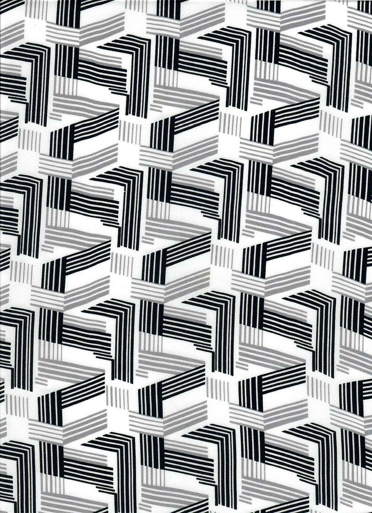 Wool Dobby Geometric Print Fabric
