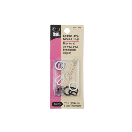 Dritz Lingerie Strap Slides and Rings - 3 Sets