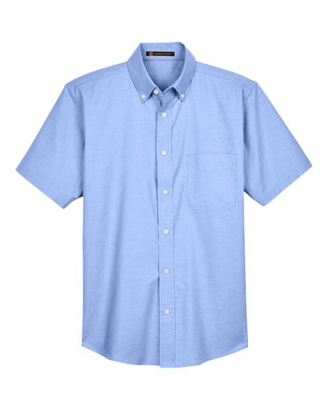 Harriton Men's Oxford Short Sleeve Shirt with Stain-Release