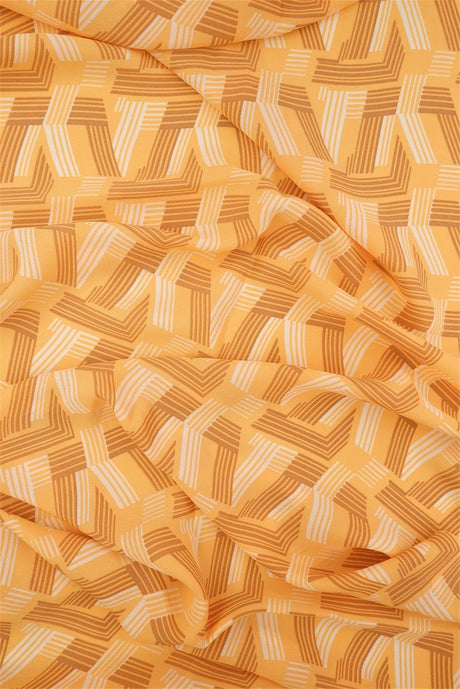 Wool Dobby Geometric Print Fabric