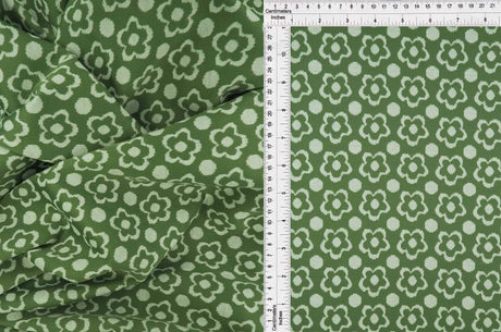 1 Yard Double Knit Jacquard Floral Fabric Heavyweight Stretch Flower Knit, 58/60" Wide
