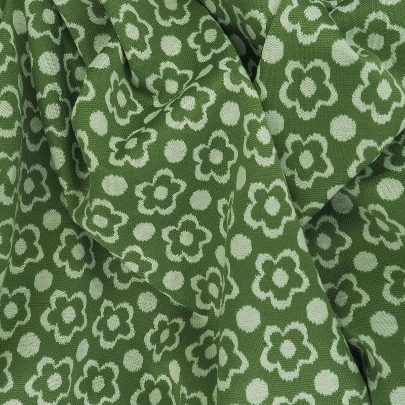 1 Yard Double Knit Jacquard Floral Fabric Heavyweight Stretch Flower Knit, 58/60" Wide