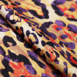Feline Deco Polyester Spandex Fabric - Leopard Print, Pink/Orange/Turquoise, 58/60" Width (1 Yard)