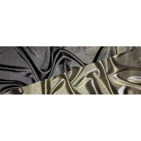 Polyester Lame - Metallic Pale Gold on Black - Ellery Collection