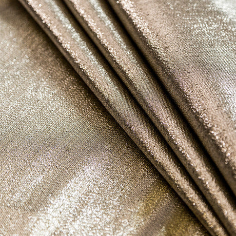 Polyester Lame - Metallic Pale Gold on Black - Ellery Collection
