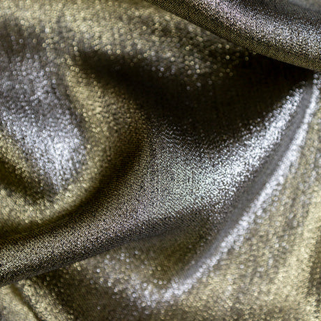 Polyester Lame - Metallic Pale Gold on Black - Ellery Collection