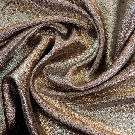 Polyester Lame - Metallic Pale Gold on Black - Ellery Collection