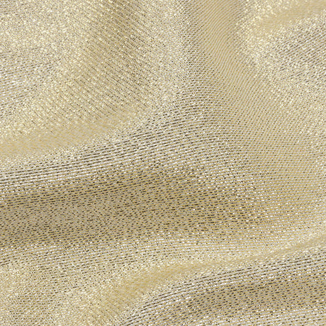 Metallic Polyester Lame - White and Gold - Glimmer Collection