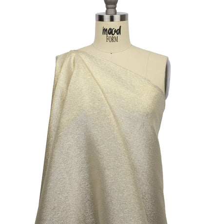 Metallic Polyester Lame - White and Gold - Glimmer Collection