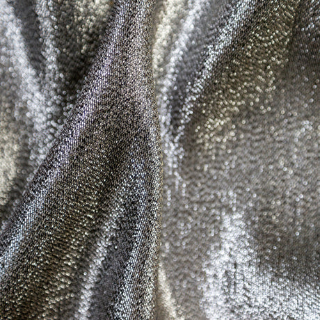 Polyester Lame - Metallic Silver on Black - Ellery Collection