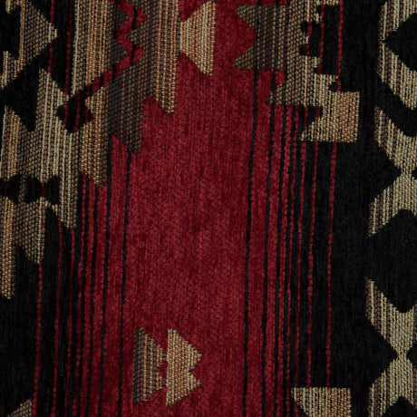 Fire Geometric Stripes Polyester Chenille