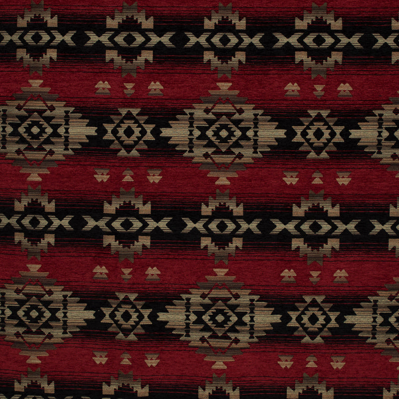Fire Geometric Stripes Polyester Chenille