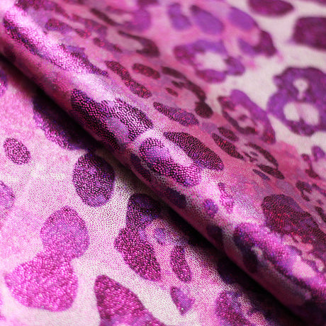 Feline Deco Polyester Spandex Fabric - Leopard Print, Pink/Orange/Turquoise, 58/60" Width (1 Yard)