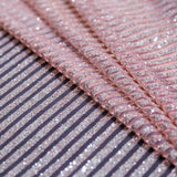 Metallic Silver Glitter and Pink Striped Tulle