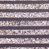 Metallic Silver Glitter and Pink Striped Tulle