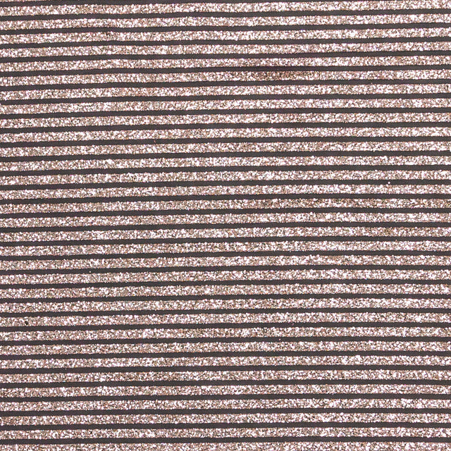 Metallic Silver Glitter and Pink Striped Tulle
