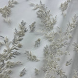 Beaded Lace Embroidered Mesh Gold Silver
