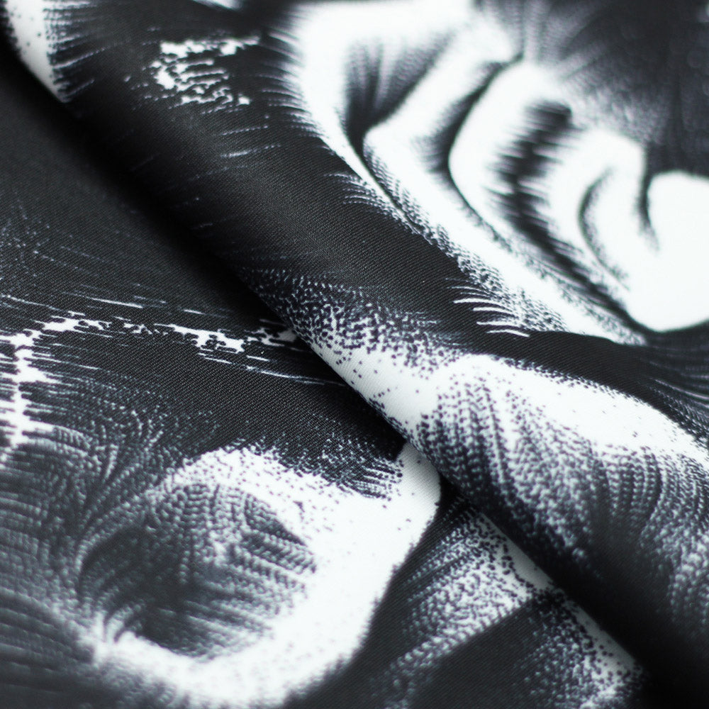 Fur DZN Polyester Spandex Fabric - Abstract Print, Black And White Or Multicolor, 58/60" Width (1 Yard)