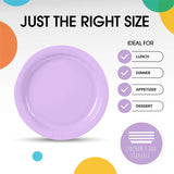 50 Count Lavender Paper Plates 9 Inch Durable Disposable Plates for Parties & Events