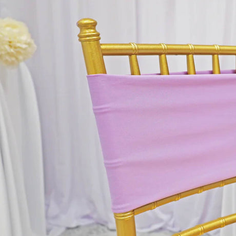 10 Pieces Elegant Lavender Stretch Spandex Chair Bands 7 x 13 Inches