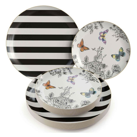 20 Count Elegant 8 Inch Earthtrends Monarch Design Disposable Paper Plates