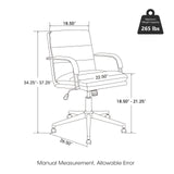 Modern Black Leatherette Gaslift Adjustable Swivel Padded Office Chair
