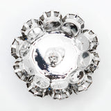 Italian Silver, Black and Crystal Rhinestone Button - 50L/32mm