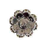 Italian Silver and Crystal Rhinestone Button - 40L/25mm