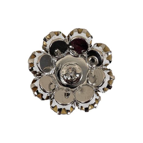 Italian Silver and Crystal Rhinestone Button - 40L/25mm
