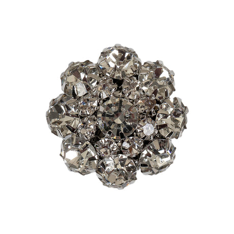 Italian Silver and Crystal Rhinestone Button - 40L/25mm