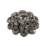 Italian Silver and Crystal Rhinestone Button - 50L/32mm