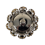 Italian Silver and Crystal Rhinestone Button - 50L/32mm