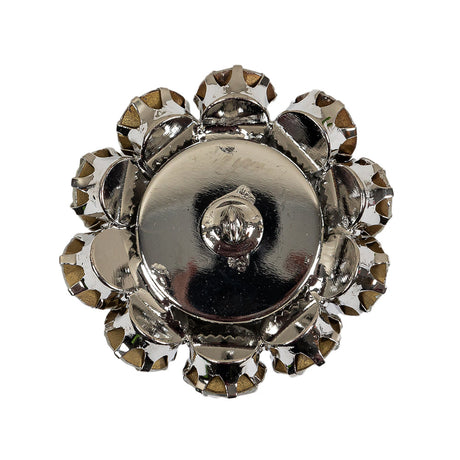 Italian Silver and Crystal Rhinestone Button - 50L/32mm