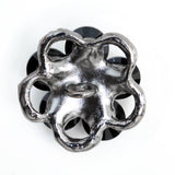 Italian Gunmetal, Black and Crystal Rhinestone Button - 48L/30.5mm