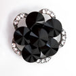 Italian Gunmetal, Black and Crystal Rhinestone Button - 48L/30.5mm