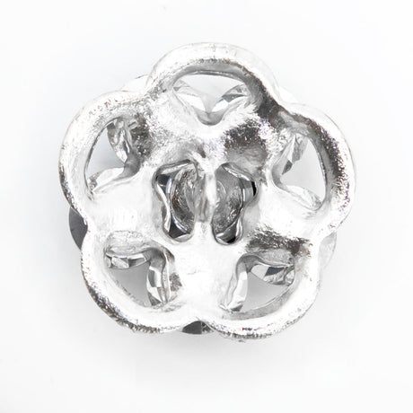 Italian Silver, Gunmetal and Crystal Rhinestone Button - 48L/30.5mm
