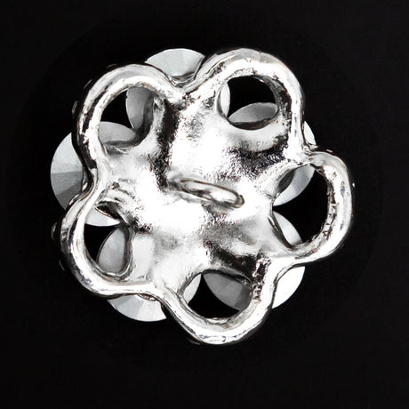 Italian Silver and Crystal Rhinestone Button - 48L/30.5mm