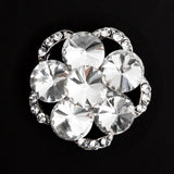Italian Silver and Crystal Rhinestone Button - 48L/30.5mm