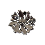 Italian Silver, Navy and Crystal Rhinestone Button - 40L/25.5mm