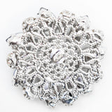 Italian Silver, Navy and Crystal Rhinestone Button - 58L/37mm